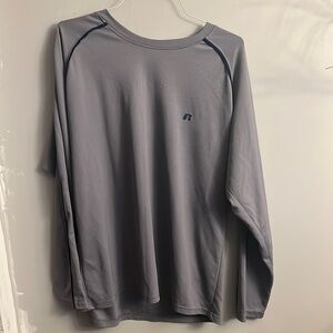 Grey with navy stripes top